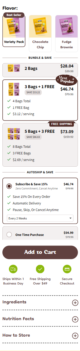 FUUL mobile bundle tiers, subscription options and product-information accordions