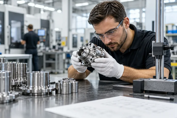 Precision automotive components at an inspection bench